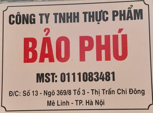 Công ty TNHH thực phẩm Bảo Phú