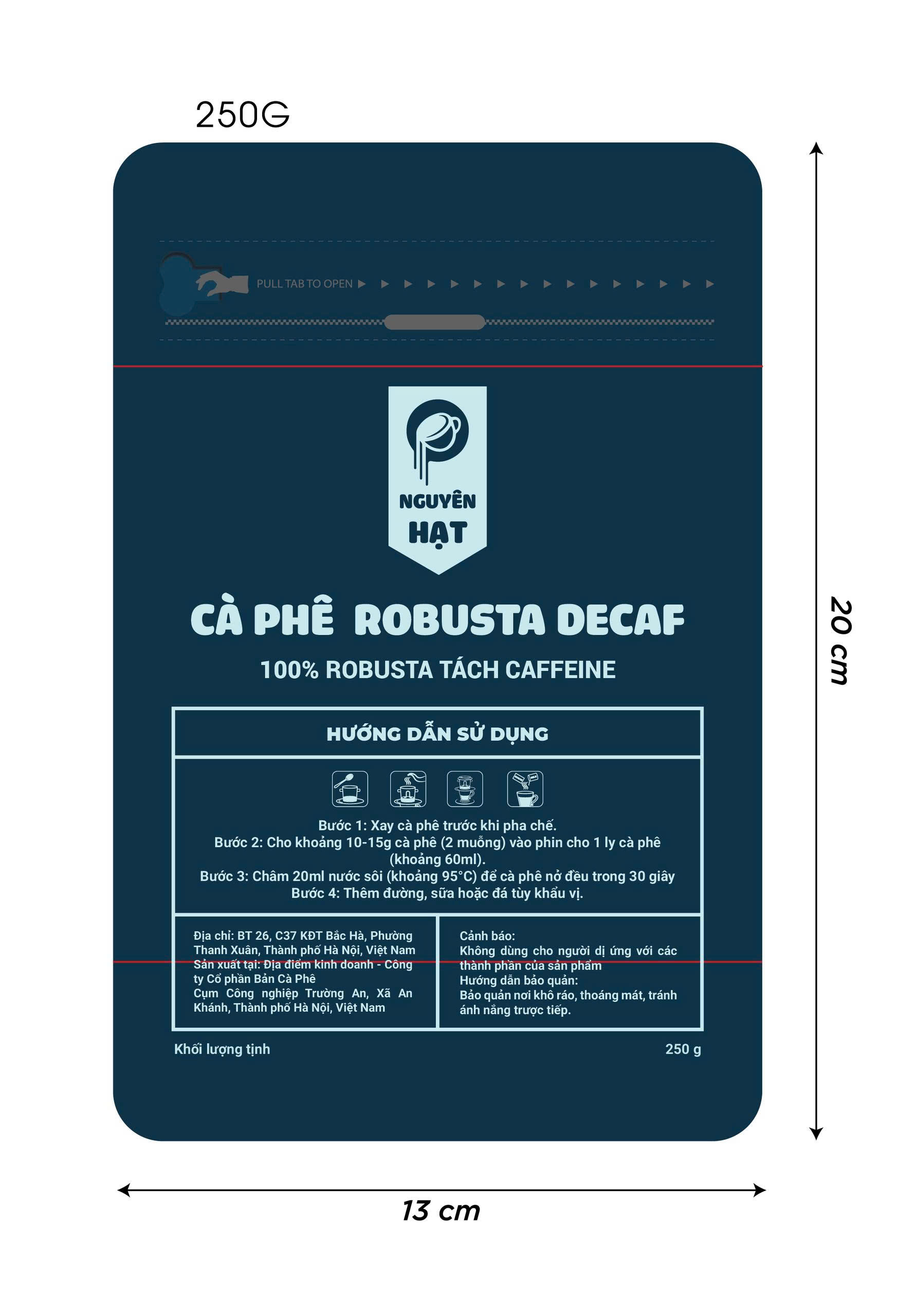 CÀ PHÊ ROBUSTA DECAF (Nguyên hạt)