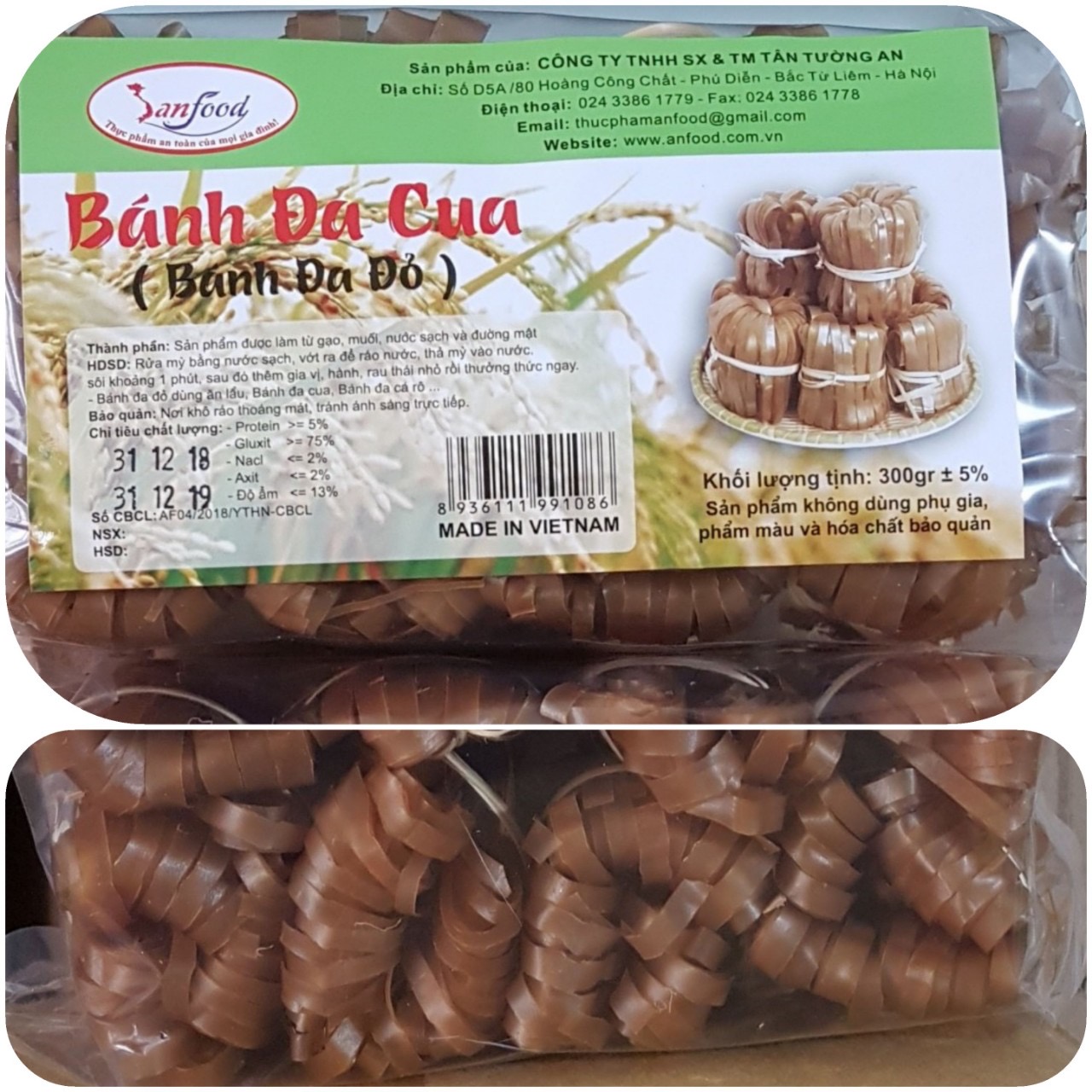MỲ GẠO CHŨ ĐỎ (BÁNH ĐA ĐỎ/BÁNH ĐA CUA)