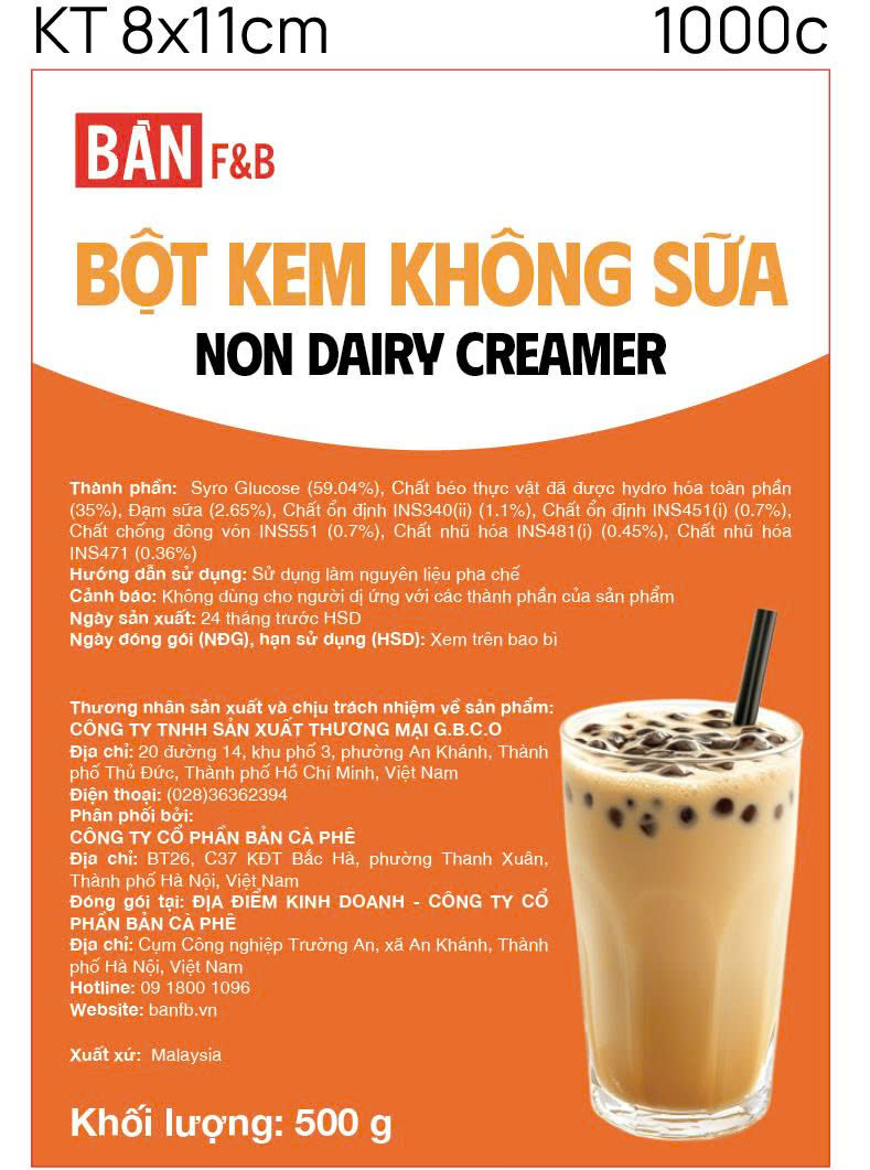 BỘT KEM KHÔNG SỮA