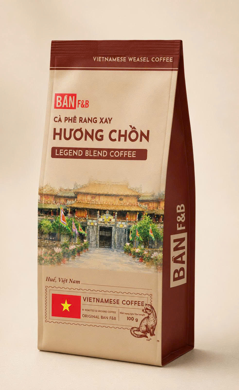 Cà phê rang xay hương chồn 100g