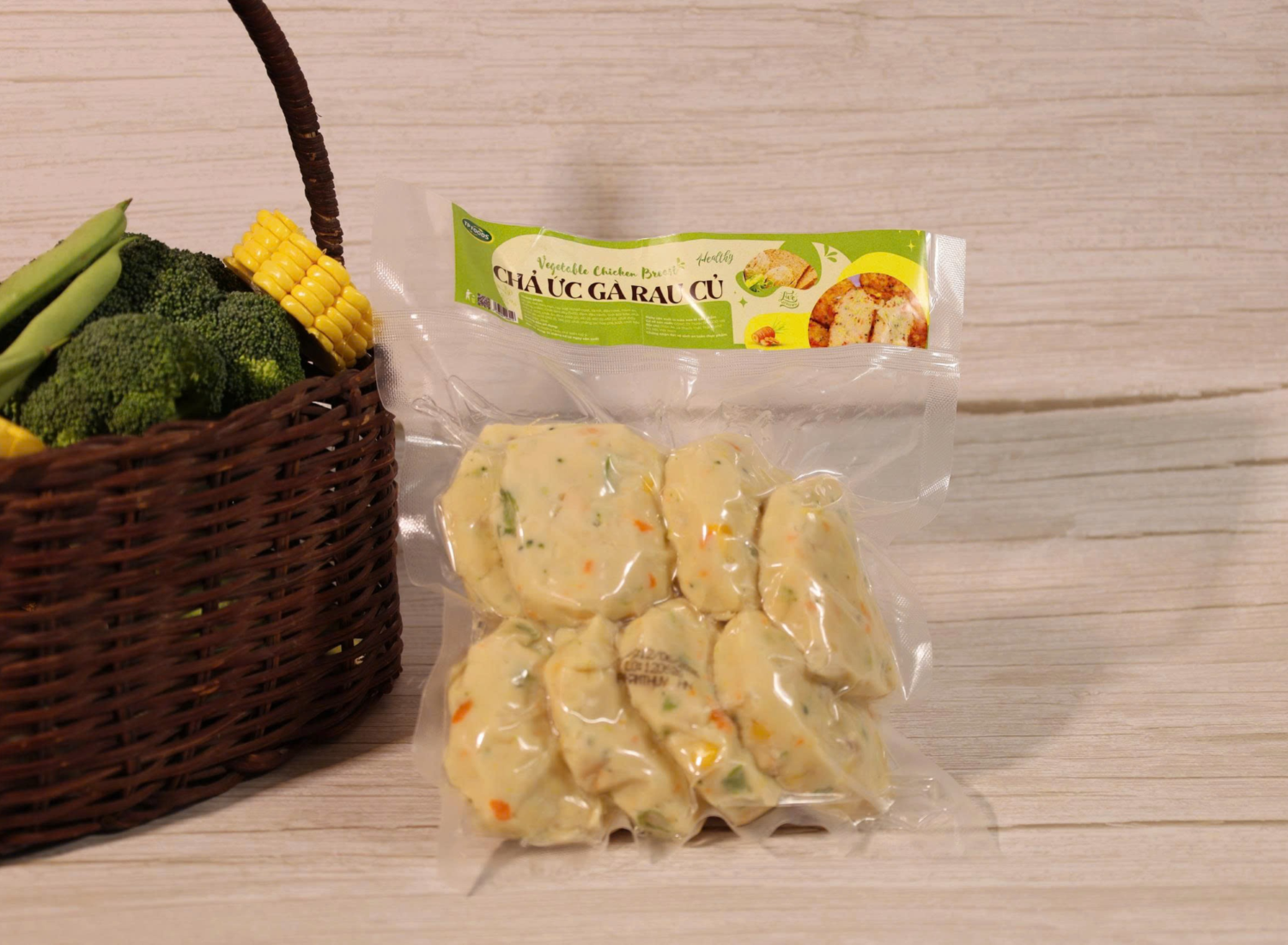 Chả ức gà rau củ