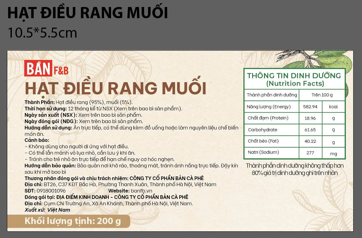 Hạt điều rang muối (200 g)