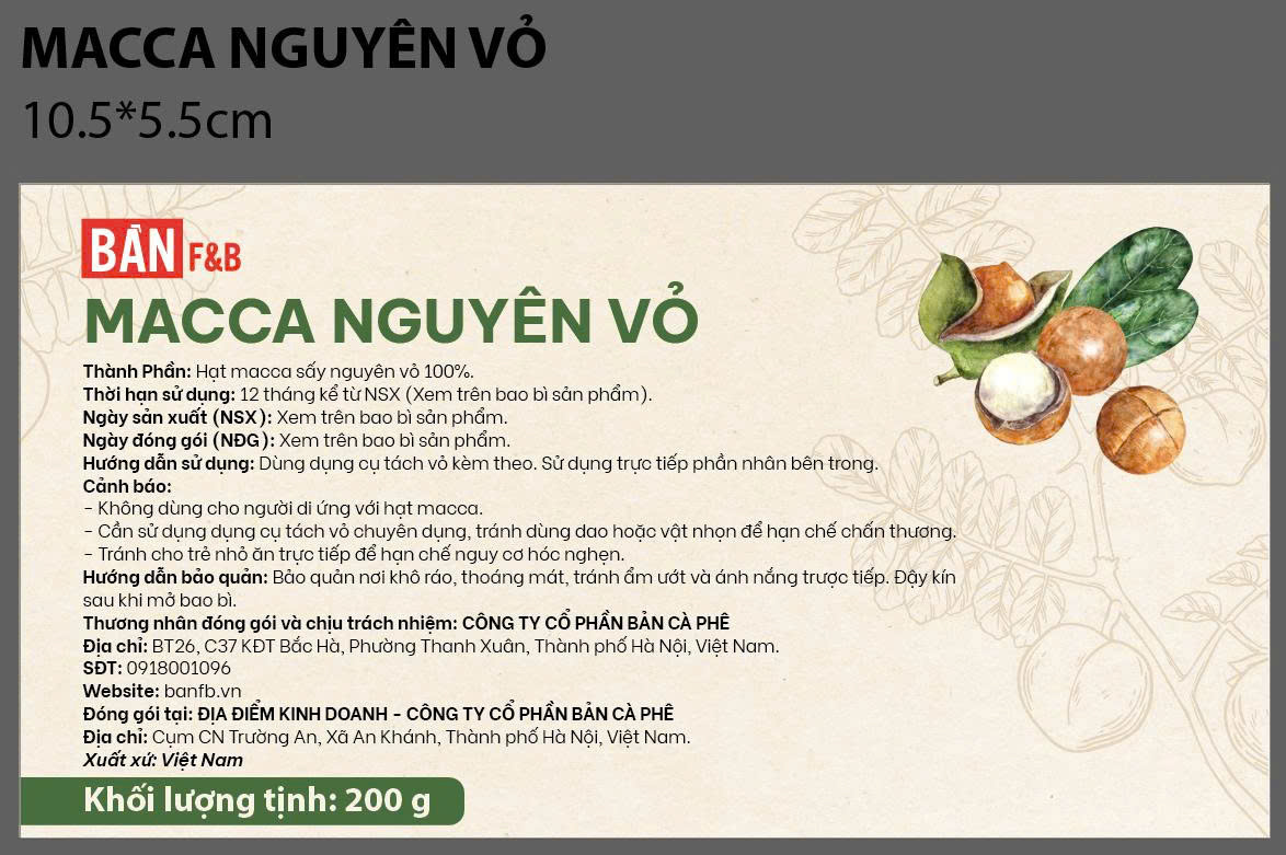 Macca nguyên vỏ (200 g)
