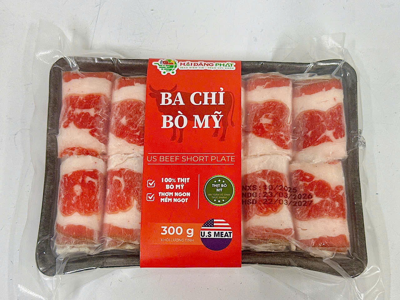 Ba chỉ bò Mỹ 300g