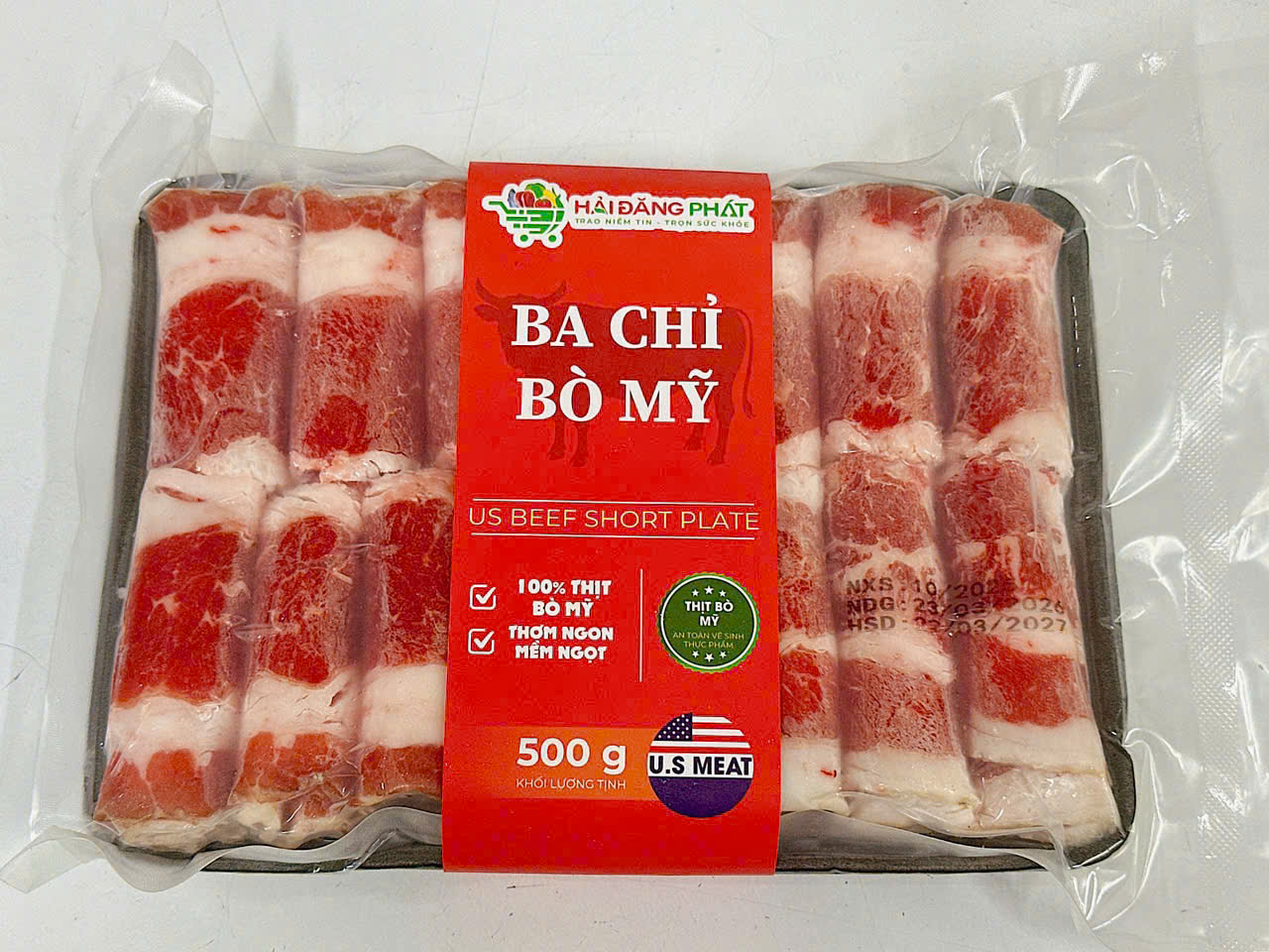 Ba chỉ bò Mỹ 500g
