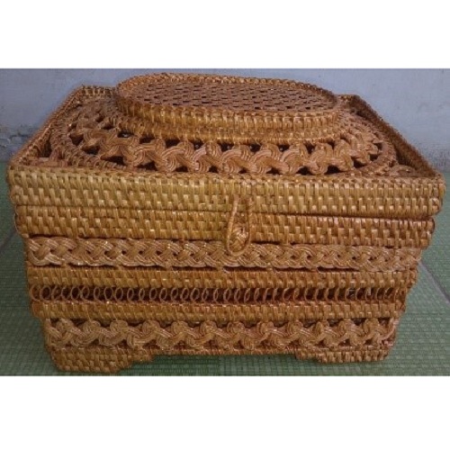 Hộp vuông đan mây