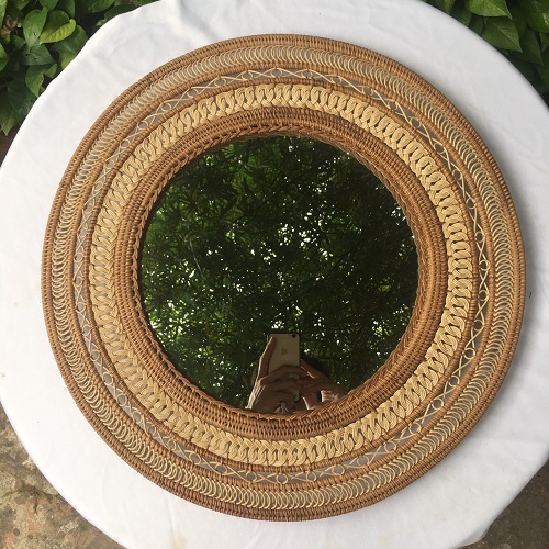 Gương treo trang trí họa tiết đan mây