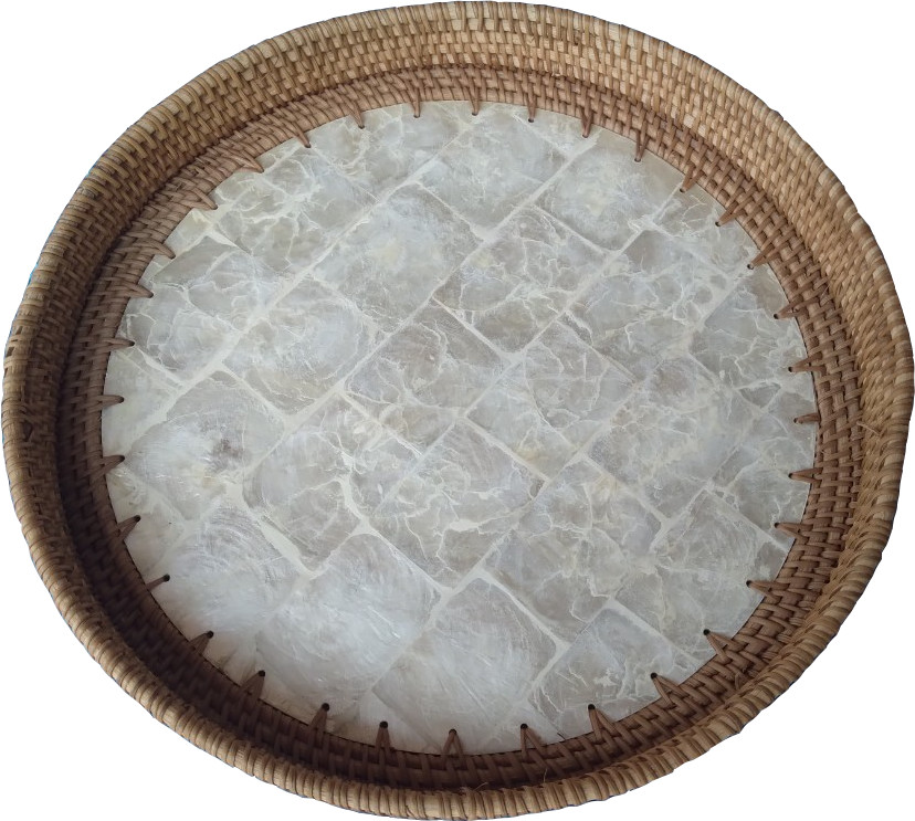 Đĩa đựng hoa quả khảm trai