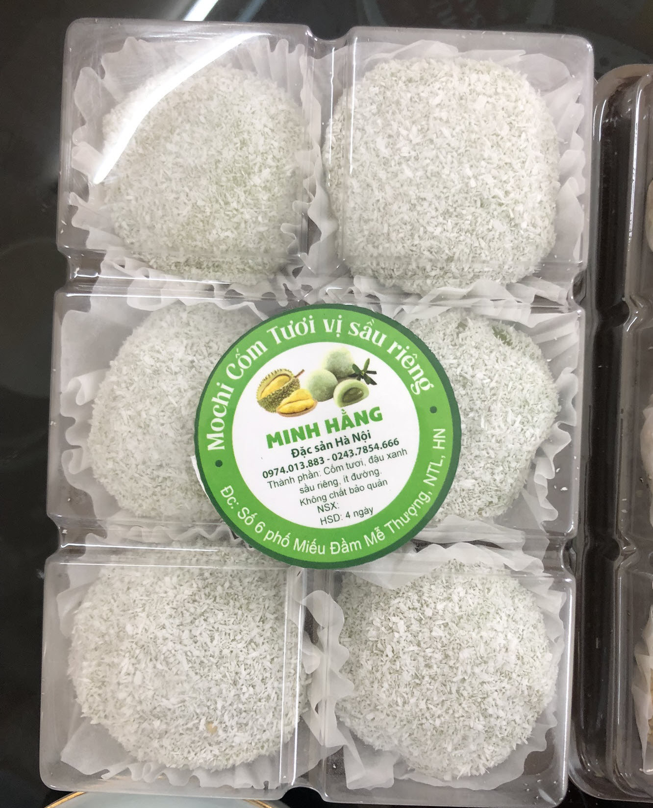 Mochi cốm tươi vị sầu riêng