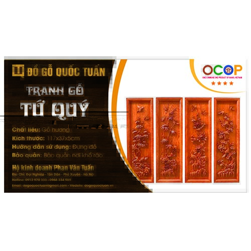 Tranh gỗ tứ quý