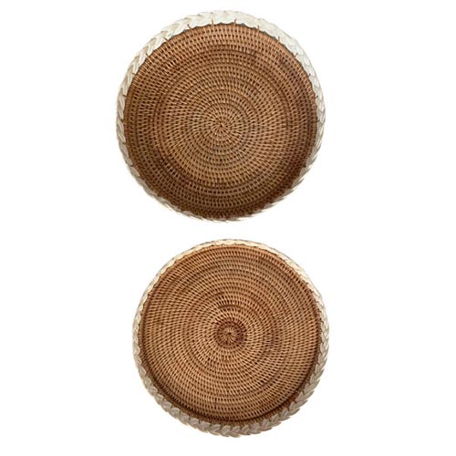 Bộ đĩa đựng trái cây đan mây