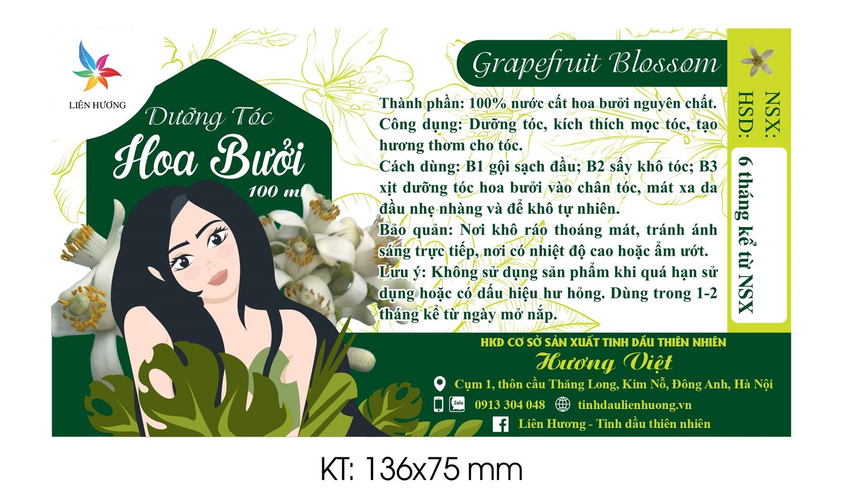 Dưỡng tóc hoa bưởi