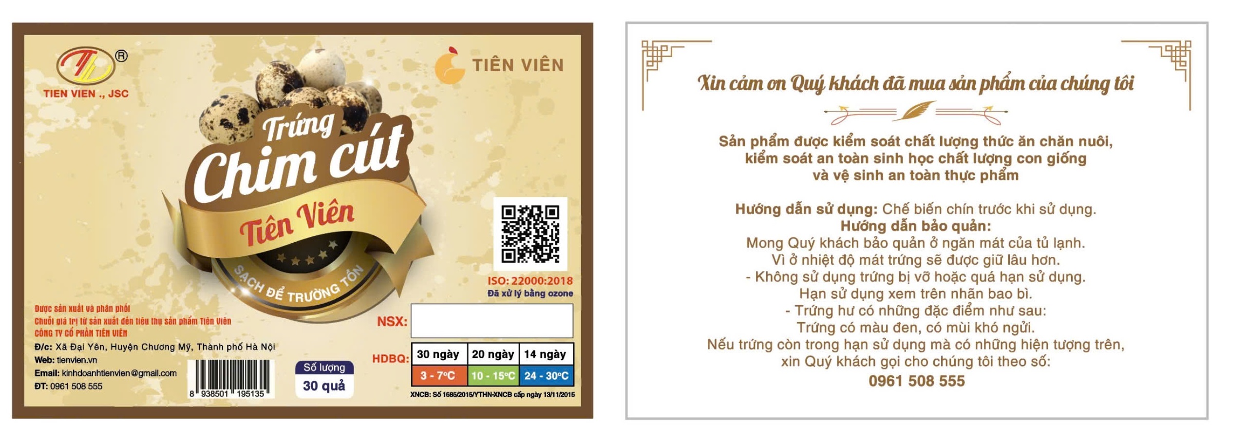 Trứng chim cút Tiên Viên